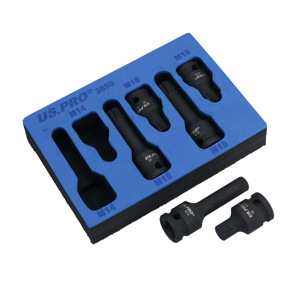 image 1 of 1/2in Drive Deep + Shallow Impact Impacted Male Spline Sockets M14 M16 M18