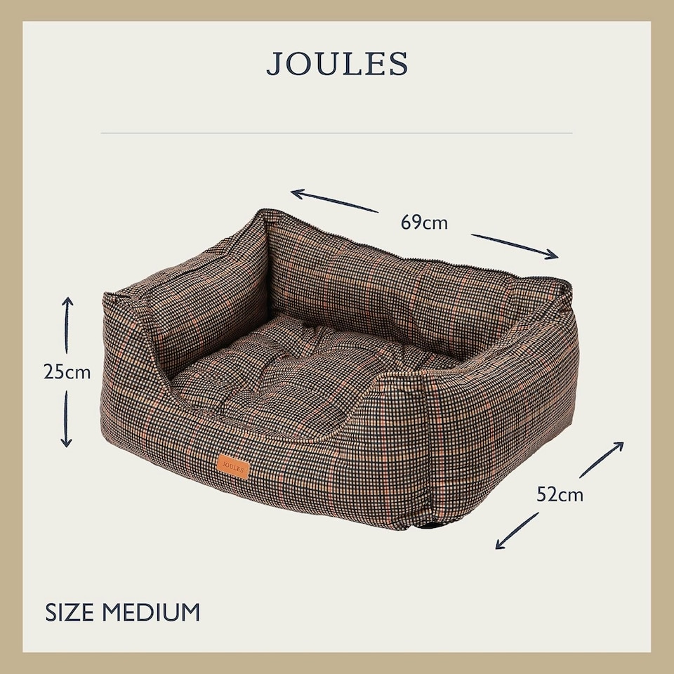 image 1 of Rosewood Joules Hensen Check Box Dog Bed | Multi | S | 1
