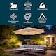 image 2 of JSH 3m Hanging Banana Cantilever Parasol with LED Lights - Beige