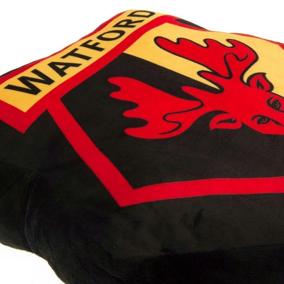 image 1 of Watford FC Crest Filled Cushion - Black/Red - One Size