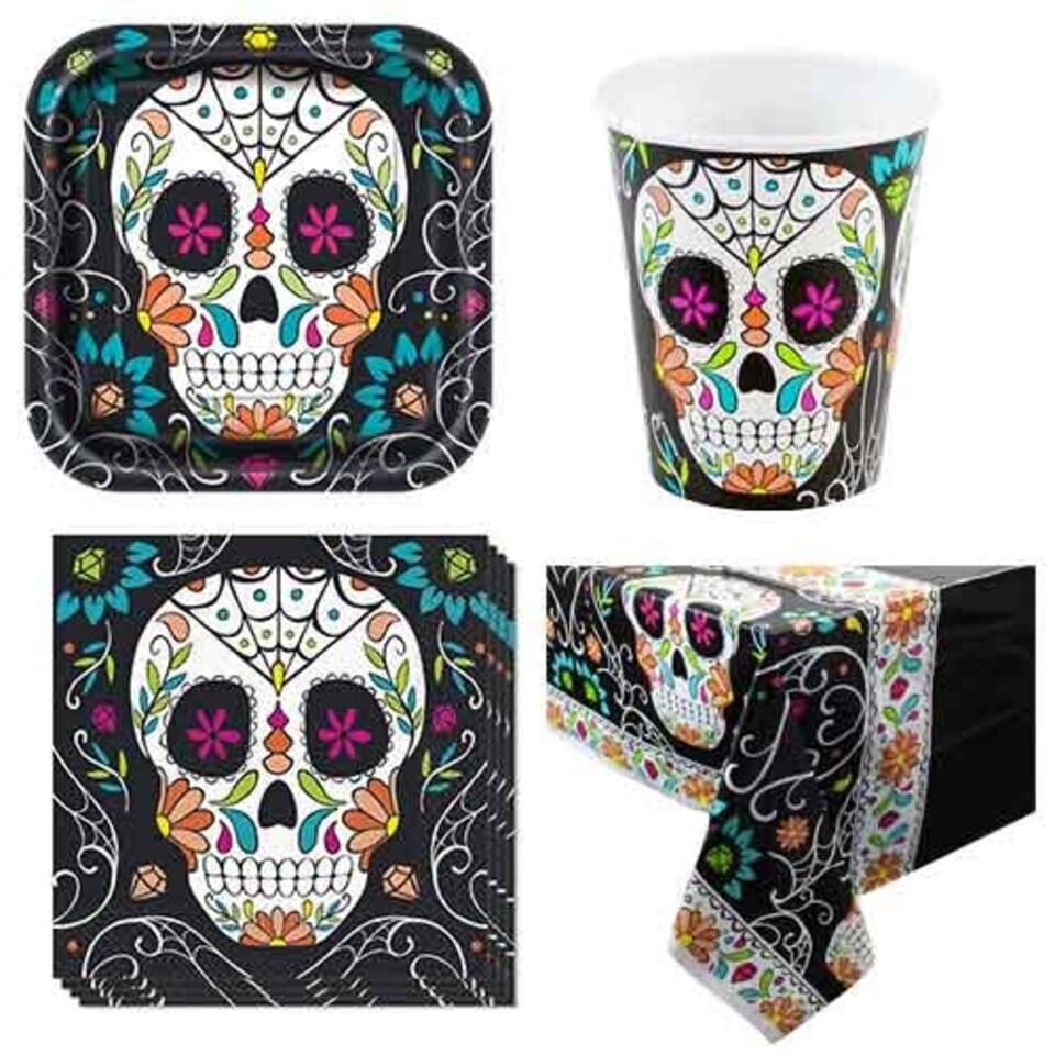 Day Of The Dead Skull 8 Person Value Party Pack