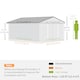 image 5 of Outsunny 13 x 11ft Metal Garden Shed, Outdoor Storage Tool House with Ventilation Slots, Foundation Kit and Lockable Double Doors, Light Grey