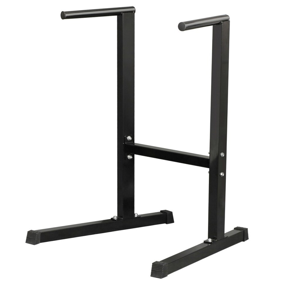 image 1 of Yaheetech Heavy Duty Home Gym Dip Station Stand Black