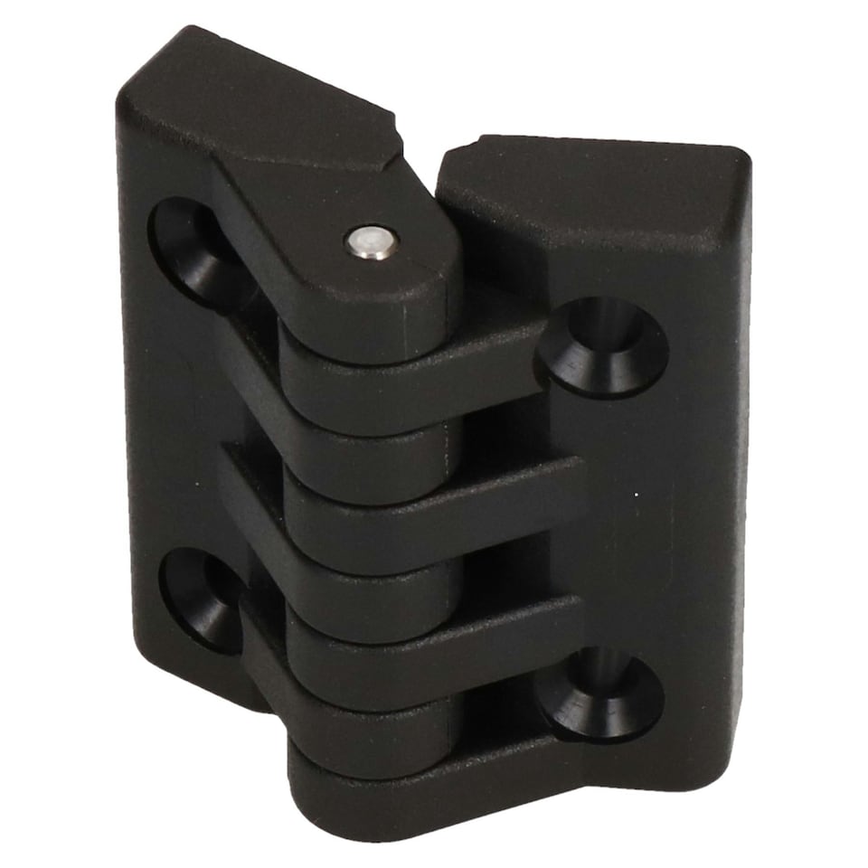 image 1 of Industrial Polyamide Plastic Butt Hinge 64x65mm Door Hatch Locker Italian Made Black