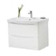 image 1 of Bathroom Wall Mounted 2-Drawer Vanity Unit with Basin 800mm Wide - Gloss White - (Arch) - Brassware Not Included | White | White | 1