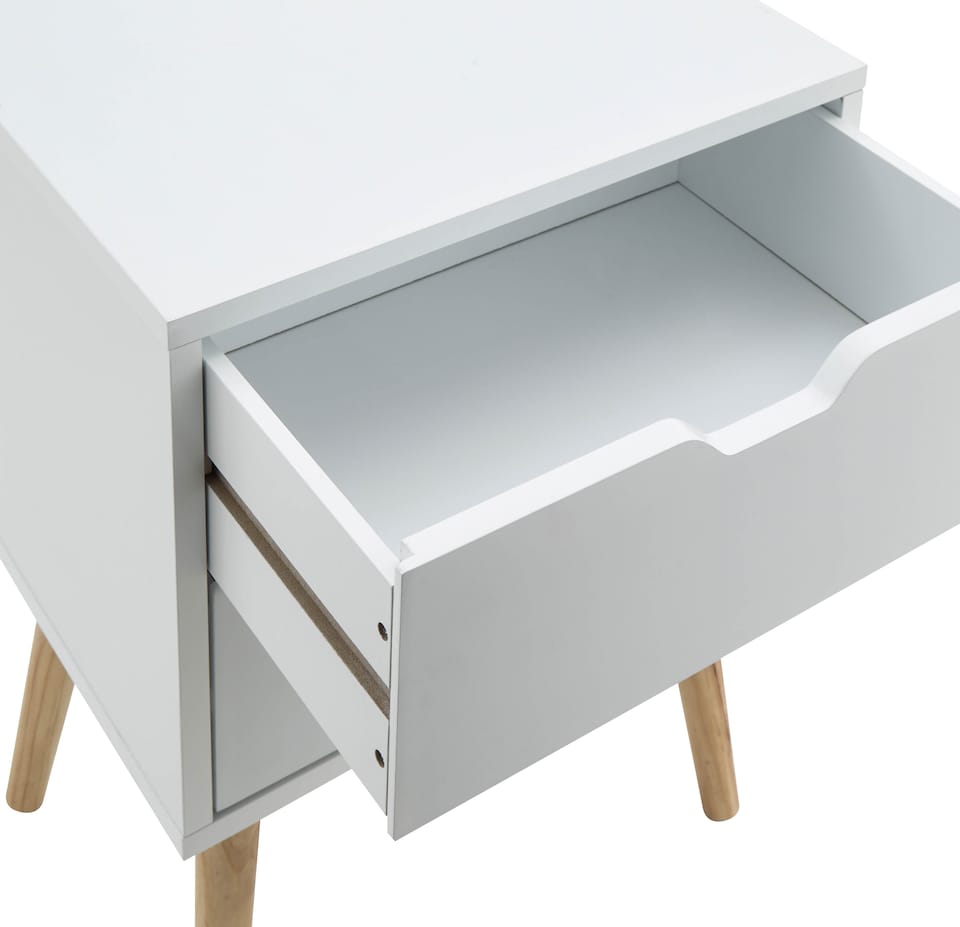 image 1 of Nyborg Single 2 Drawer Bedside | White | White