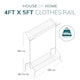 image 2 of House of Home Clothing Rail Heavy Duty Hanging Clothes Shoe Hat Rack Shelves With Wheels 4ft x 5ft | Black