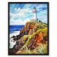 image 1 of Lighthouse on Cliff top Seaside Coastal Harbour Black Framed Wall Art Print A4