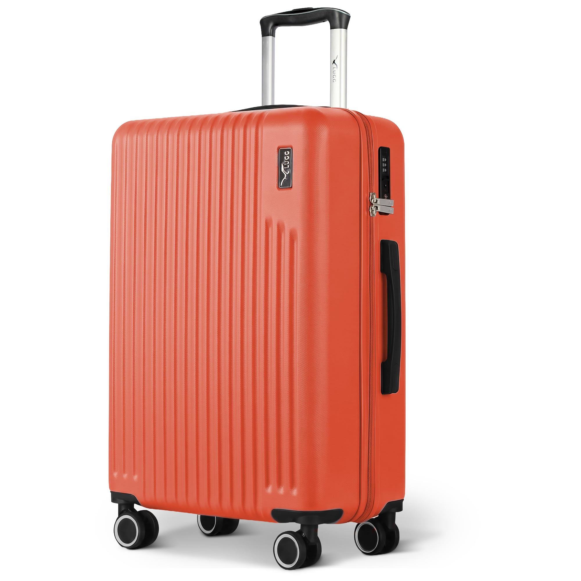 Lugg Vacay 24inch Suitcase, ABS Hard Shell, TSA Lock (66.5 x 25.5 x 44cm) in Terracotta | Size: 66.5 x 25.5 x 44 cm