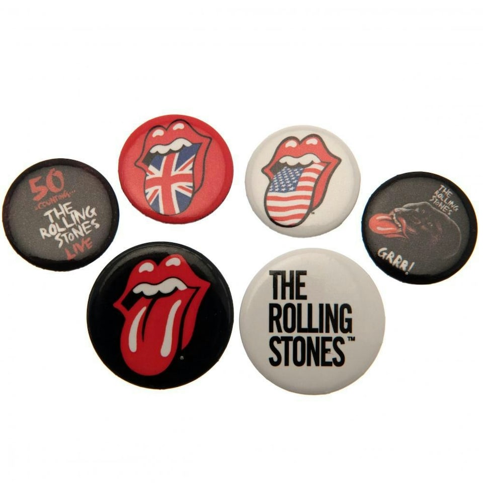 image 1 of The Rolling Stones Button Badge Set - Multi-colour - One Size