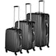 image 1 of Suitcase Set - 3 hard-shell suitcases with telescopic handle, swivel wheels | Black | black | 1