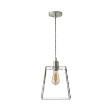 ValueLights Susie Glass Lantern Shade Brushed Chrome Ceiling Light | Silver