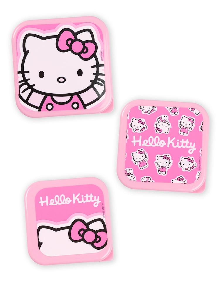 image 1 of Hello Kitty Girls Pink Lunch Bag | Insulated Food Container with Bottle & 3 Snack Pots | Zipper Closure School Lunchbox | Cartoon Character Kids Storage | Hello Kitty Merch
