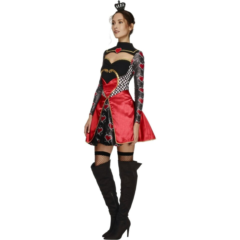 image 1 of Fever Womens/Ladies Queen Of Hearts Costume Set - Black/Red - M M