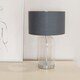 image 2 of ValueLights Jessy Glass Chrome Table Lamp Charcoal Chrome Inner Shade & Bulb | Clear