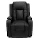 image 2 of Oscar Pushback Recliner Bonded Leather w Cupholders Chair Black | Black