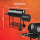 image 8 of VonHaus Charcoal BBQ, Barrel Barbecue with Offset Smoker
