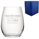image 1 of Personalised Teacher Stemless Wine Glass Schools Out For Summer Design