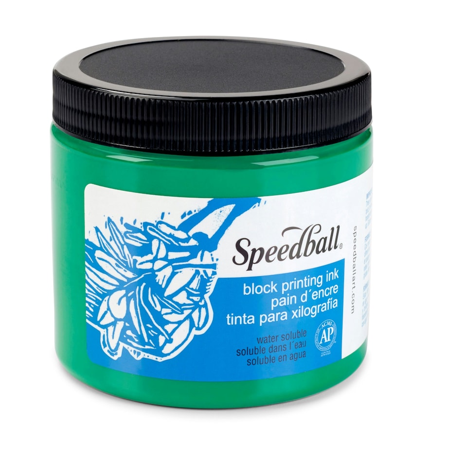image 1 of Speedball Water-Soluble Block Ink, Green, 16oz