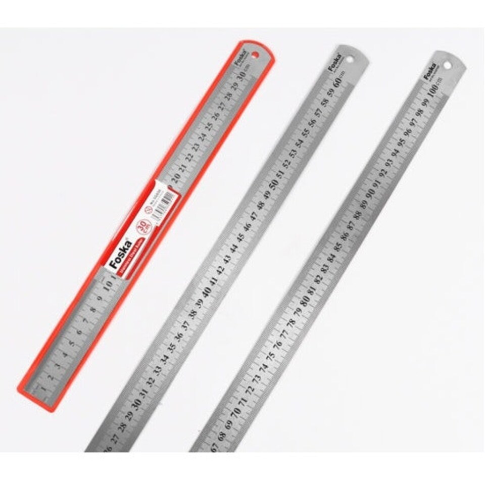 image 1 of 30cm Double Sided Stainless Steel Ruler