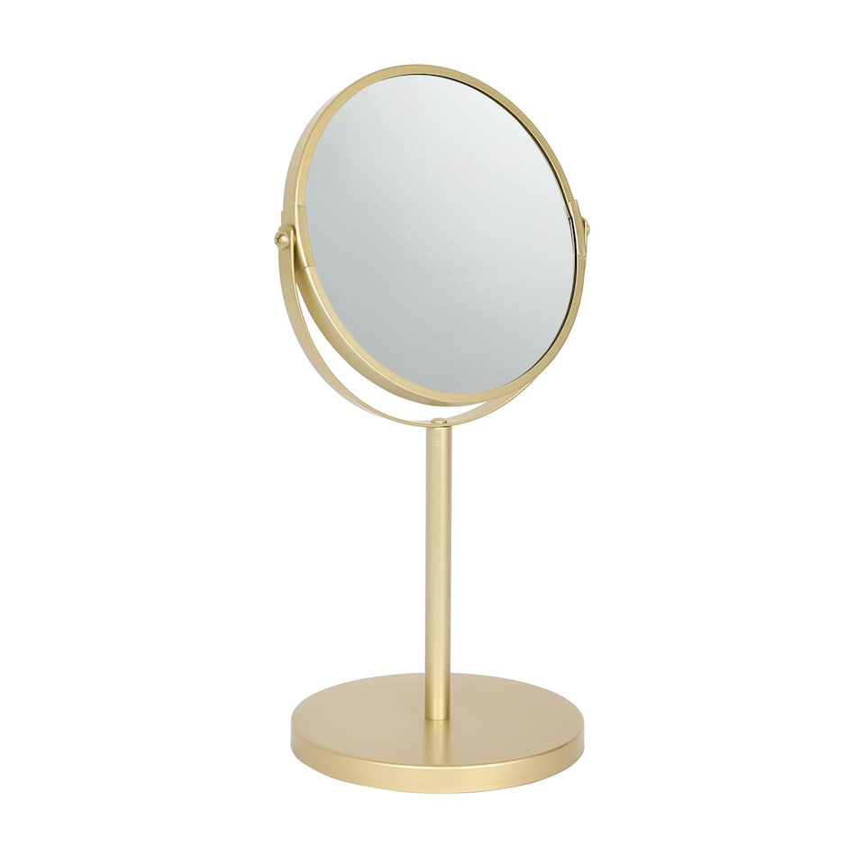 image 1 of Harbour Housewares Pedestal Mirror - 18.5cm x 34.5cm - Gold | Gold | Gold