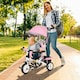image 2 of HOMCOM 6 in 1 Kids Trike, Stroller with Parent Handle, Pink