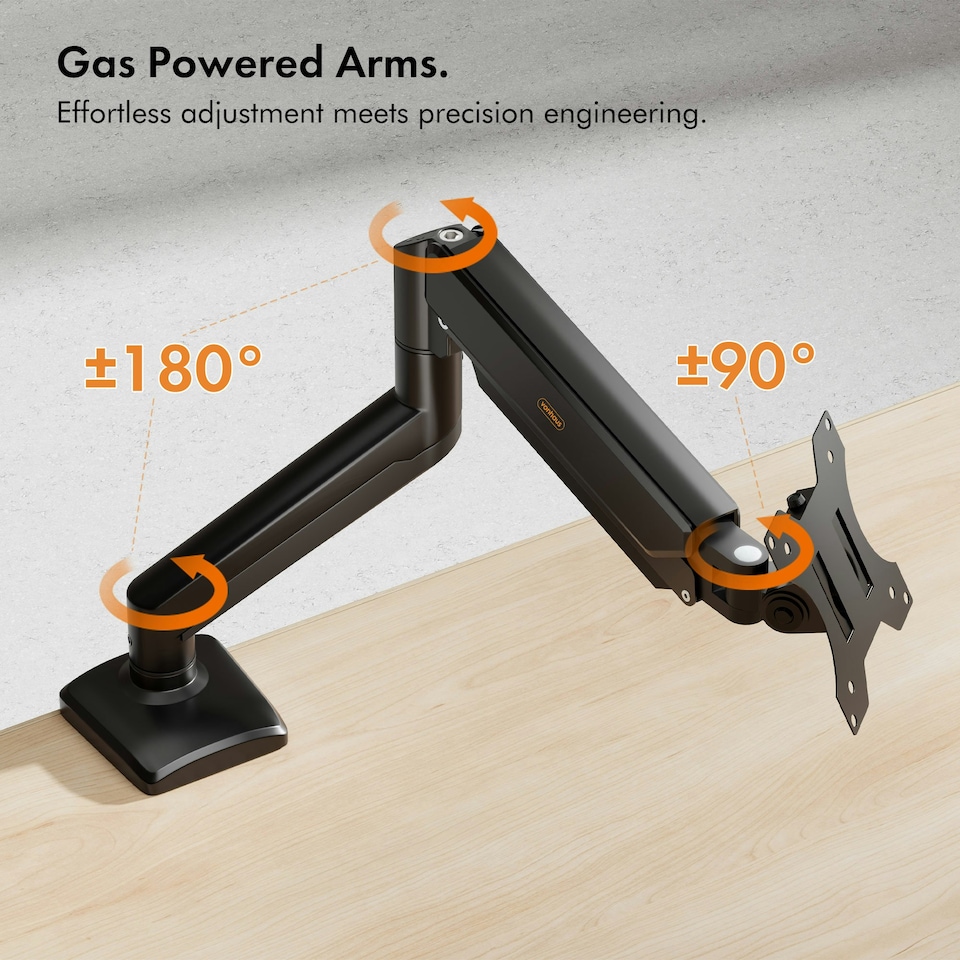 image 1 of VonHaus Gas Powered Single Monitor Stand for 10-32" Screen