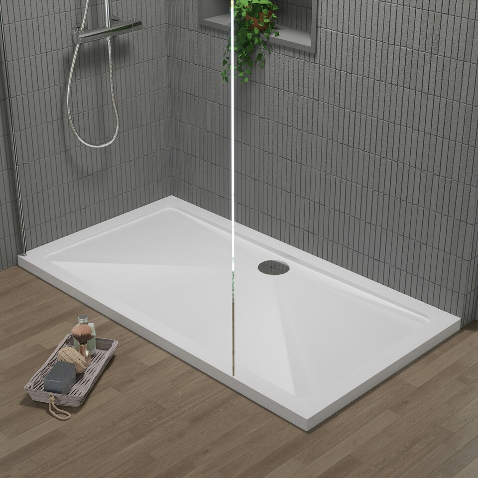 image 1 of 1500mm x 700mm Premium Rectangular Shower Tray - White