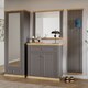image 8 of Pontypool 2 Door 1 Drawer Small Sideboard in Wolfram Grey and Mauvella Oak