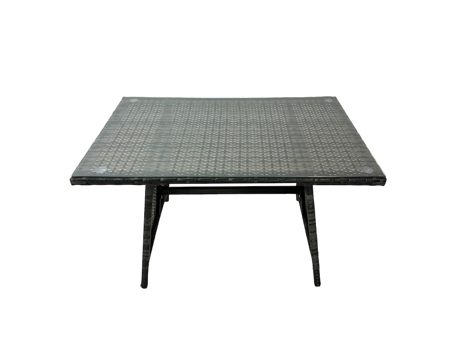 image 1 of Fimous 8-seater Outdoor PE Rattan Sofa Set with Dining Table Patio Garden Furniture Sets with Chair Big Stool Side Table Dark Grey Mixed