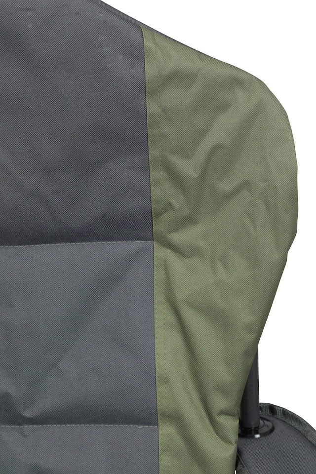 image 1 of Mountain Warehouse Deluxe Folding Chair with Cup Holder Padded Camping Accessory | Green | Khaki