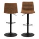 image 2 of Kimmy Bar Stool with  Brown Fabric in Set of 2