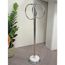 Showerdrape Opera White/Chrome Freestanding Double Towel Ring