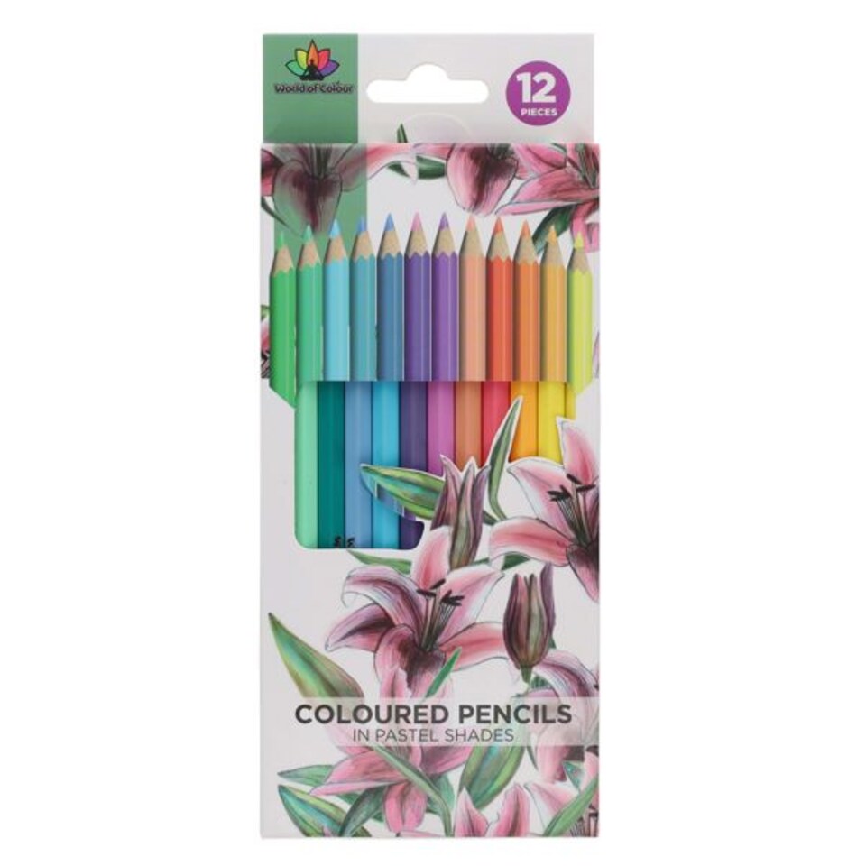 image 1 of Pack of 12 Pastel Shades Colour Pencils by World of Colour