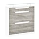 image 9 of HOMCOM Shoe Cabinet with 3 Drawers, High Gloss Front Panels, Glass Top Grey