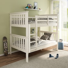 Oslo White Quadruple Sleeper Bunk Bed And Theo Pocket Sprung Mattresses