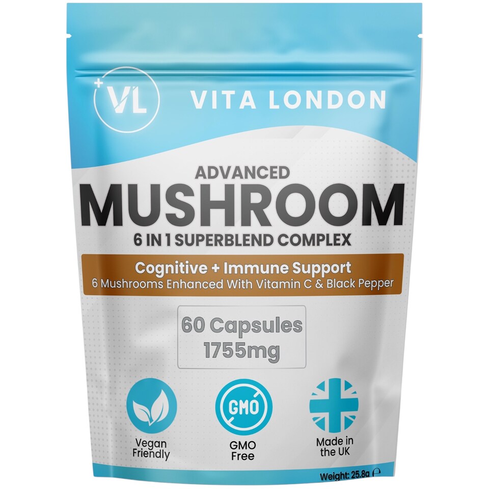 image 1 of Mushroom 6 In 1 Superblend Capsules + Lions Mane - 1755mg - 60 Capsules