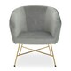 image 1 of Interiors by Premier Grey Chair With Metal Frame, Comfy Grey Outdoor Velvet Chair Metal, Effortless Cleaning Velvet Chair