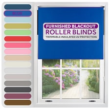 Blackout Roller Blind 50cm Wide x 165cm Long | Blue | Blue