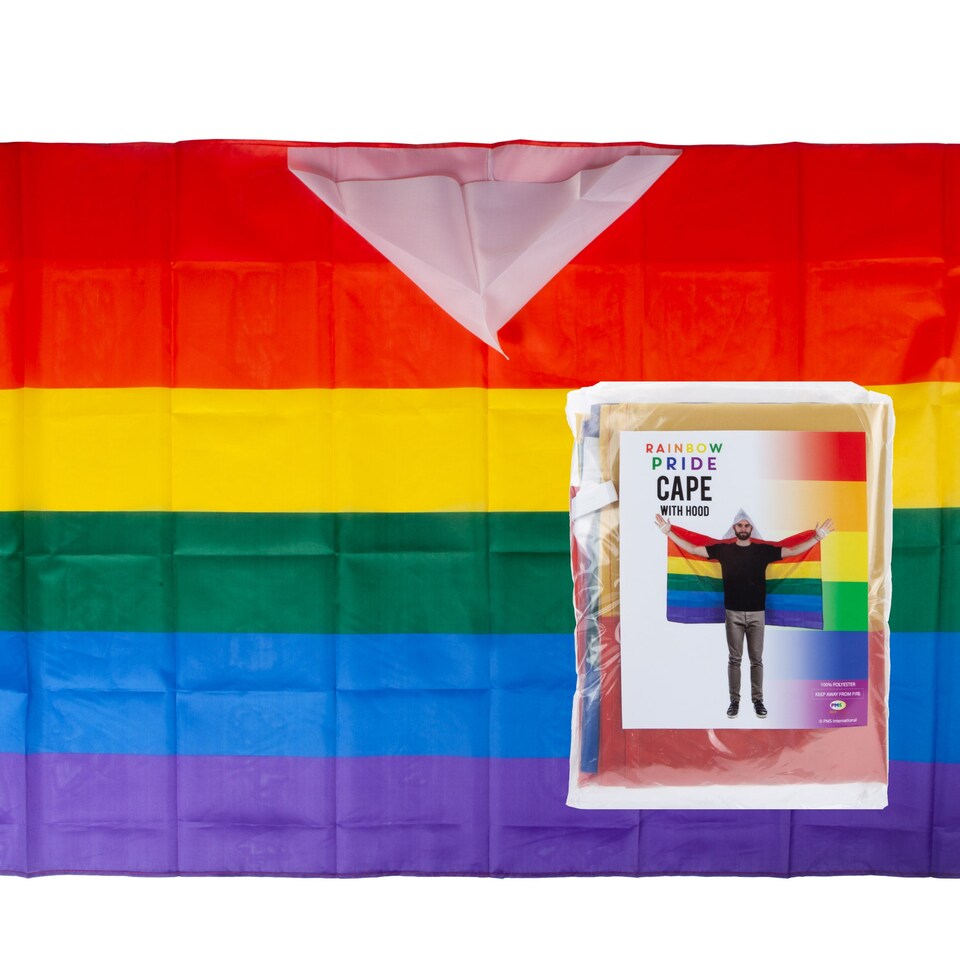 image 1 of VFM e-Store Rainbow Pride Hooded Cape 90 x 150cm