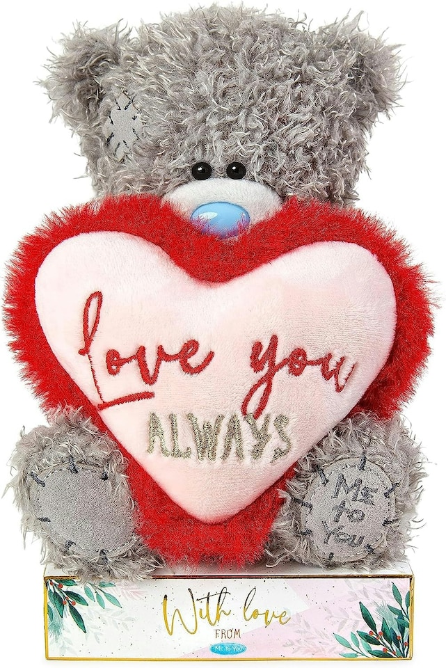 image 1 of Me to You Tatty Teddy Christmas 'Love You Always' Bear On Gift Plinth 15cm High