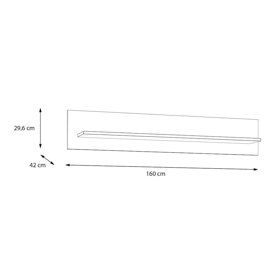 image 1 of Bohol 160cm Wall Shelf in Riviera Oak/Grey Oak