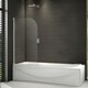 image 1 of 800x1400mm 180 Pivot Shower Bath Screen Tempered Glass Door Panel Chrome