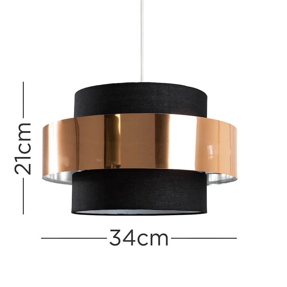image 1 of ValueLights Matildo Black Ceiling Pendant Shade & Bulb