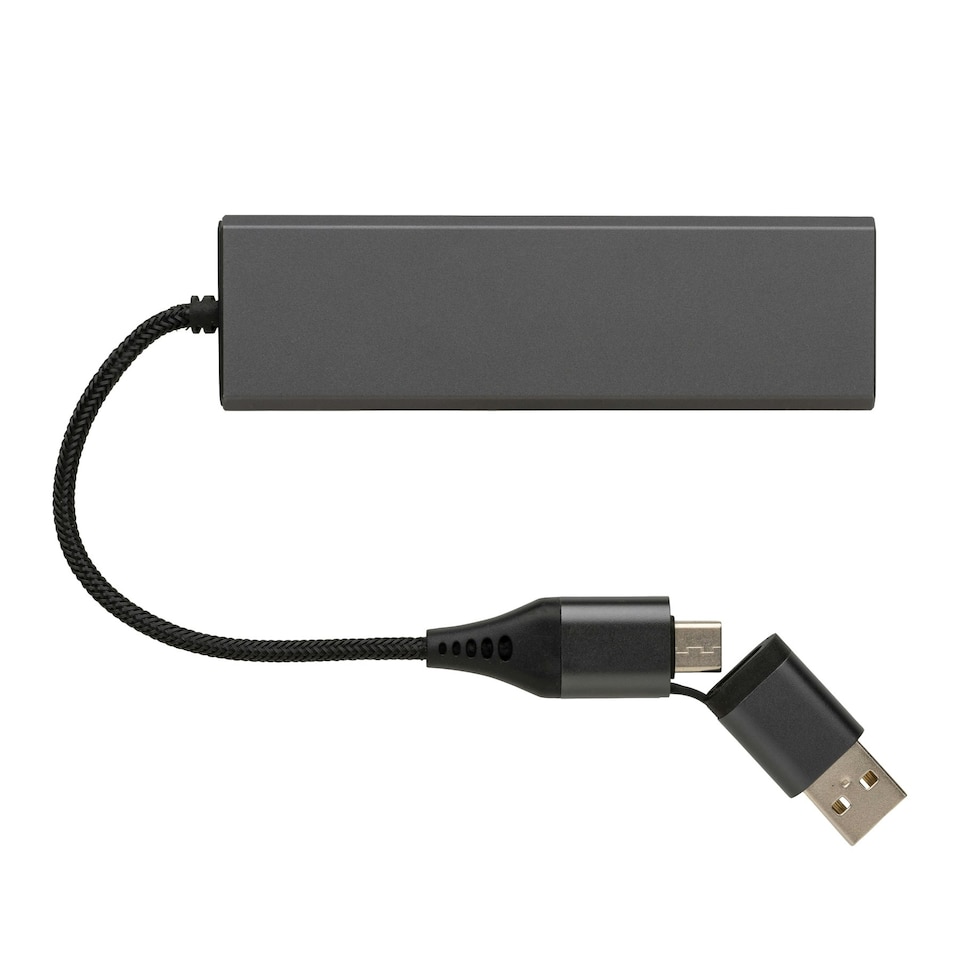 image 1 of XD Xclusive Terra Recycled Aluminium USB 2.0 Hub - Grey - One Size
