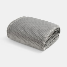 OHS Luxury Large Waffle Honeycomb Mink Warm Throw - 125 x 150cm | Grey | Mid Grey