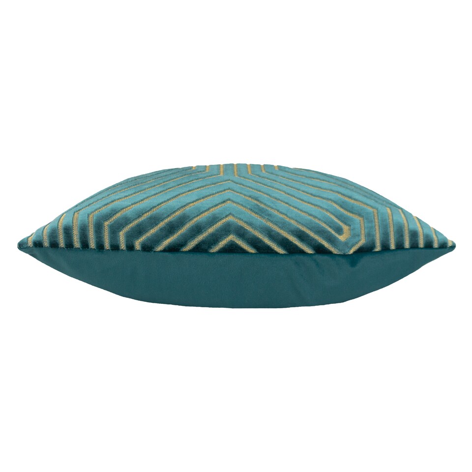 image 1 of Paoletti Evoke Cut Velvet Cushion | Blue | Teal | 45 x 45cm | 1