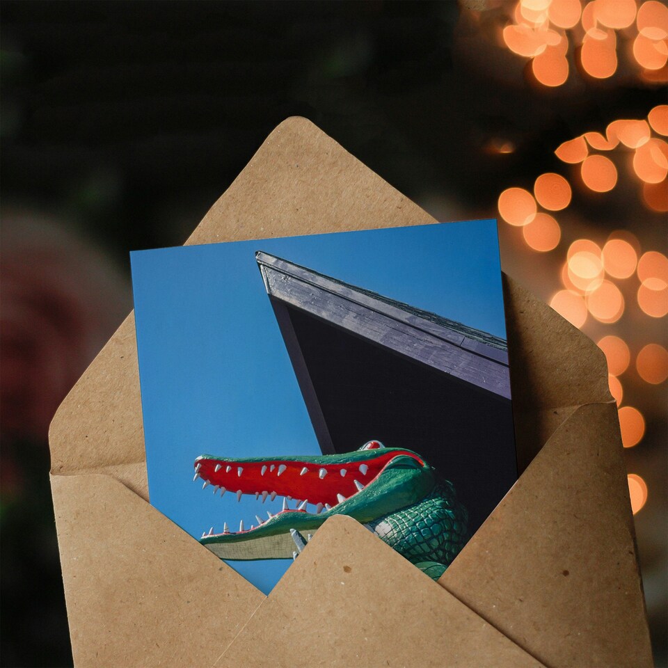 image 1 of John Margolies Art Card Gatorland Zoo Alligator With Cigar Photo