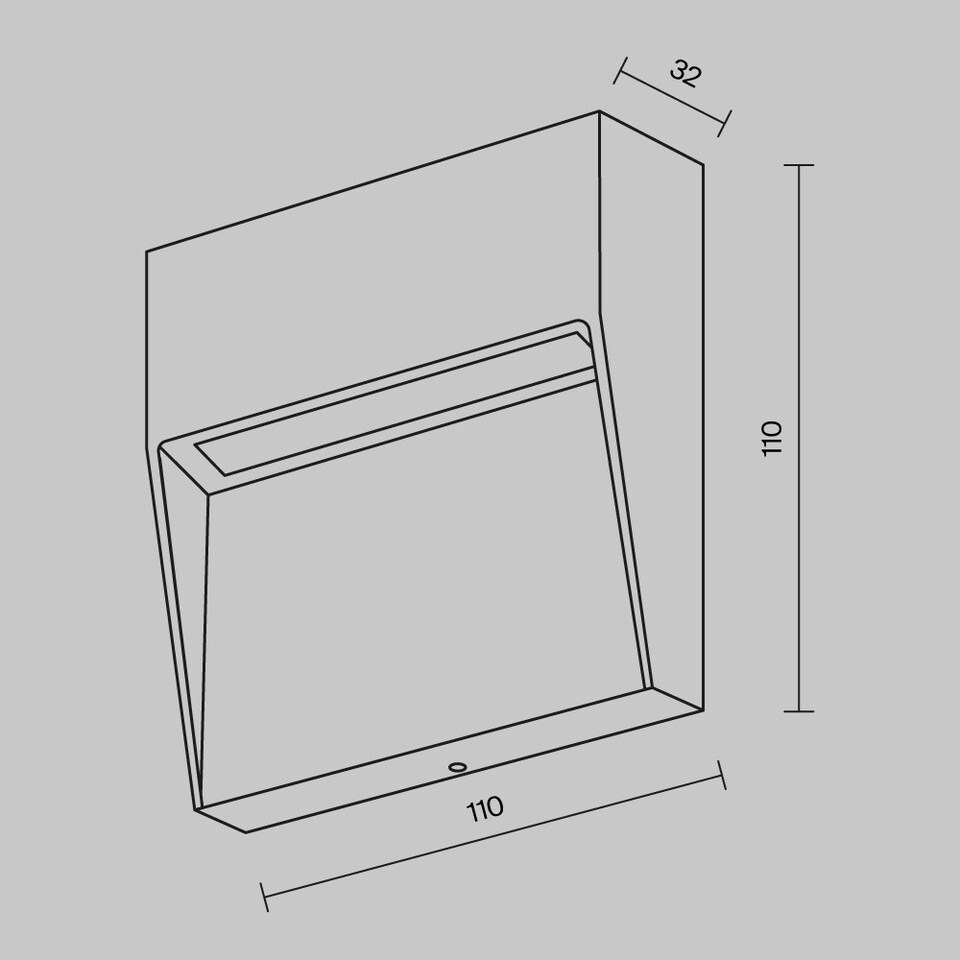 image 1 of Mane Square Outdoor Flush Wall Lamp Black 3000K 100lm IP54
