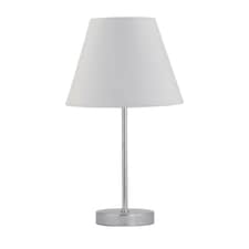 Chrome Touch Operated Table Lamp with Ivory Off White Shade Chrome | Red